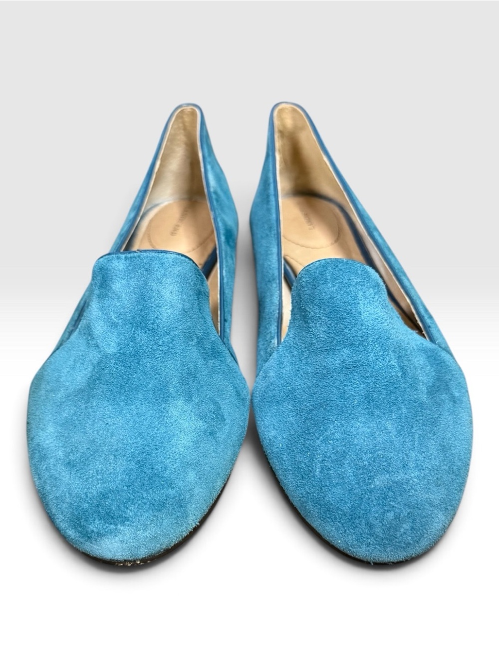 Lands’ End Vivian Venetian Teal Suede Flats Loafers 9.5M w/ Box
